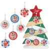 ZEP Pendentif en bois Noël avec image 6x6 cm à suspendre couleur aléatoire