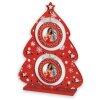 ZEP LK284 Helga cadre photo en bois rouge 21x5x28 cm pour 2 photos 6x6 cm