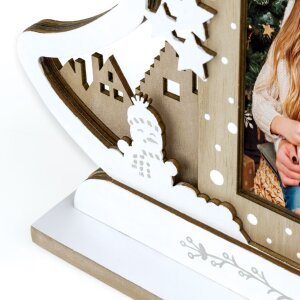 ZEP Cadre photo de Noël Julia bois 10x15 cm design festif traîneau à rennes
