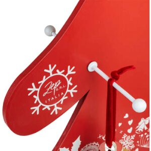 ZEP Arbre de Noël en bois rouge blanc 65 cm de haut 45 cm de large Système dassemblage darbres de décoration