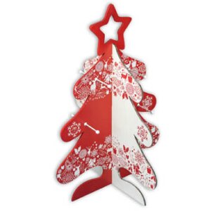 ZEP Arbre de Noël en bois rouge blanc 65 cm de haut 45 cm de large Système dassemblage darbres de décoration