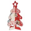 ZEP Arbre de Noël en bois rouge blanc 65 cm de haut 45 cm de large Système dassemblage darbres de décoration