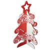 ZEP Arbre de Noël en bois rouge blanc 65 cm de haut 45 cm de large Système dassemblage darbres de décoration