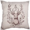 Clayre & Eef GTW21 Housse de coussin Beige Marron Motif cerf 45x45 cm style rustique