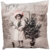 Clayre & Eef KT021.373 Housse de coussin 45x45 cm Beige Marron Vintage Retro