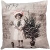 Clayre & Eef KT021.373 Housse de coussin 45x45 cm Beige Marron Vintage Retro