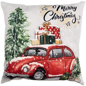 Clayre & Eef KT021.374 Housse de coussin Beige Rouge...