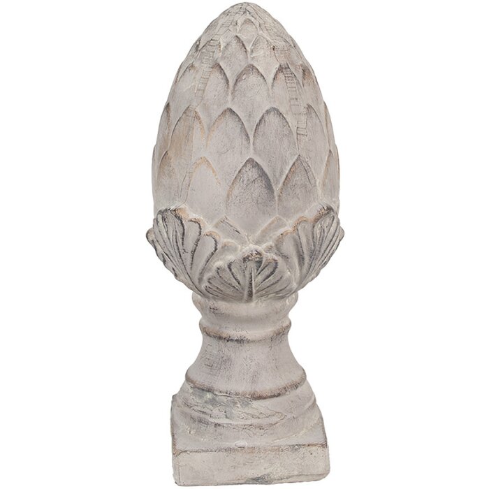 Clayre & Eef 6TE0545M Déco Pomme de pin Pierre Grise Ø 14x33 cm
