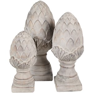 Clayre & Eef 6TE0545M Déco Pomme de pin Pierre Grise Ø 14x33 cm