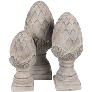 Clayre & Eef 6TE0545S Déco Pomme de pin Grise Pierre Ø 12x26 cm