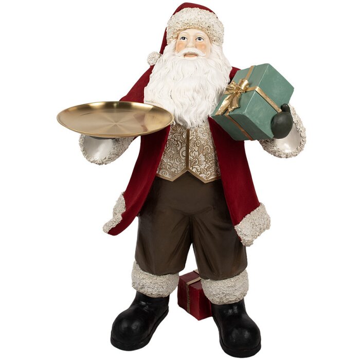 Clayre & Eef 5PR0140 Père Noël figurine décorative rouge blanc 56x50x91 cm Polyrésine