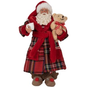Clayre & Eef 65589 Décoration Père Noël rouge blanc 16x10x27 cm