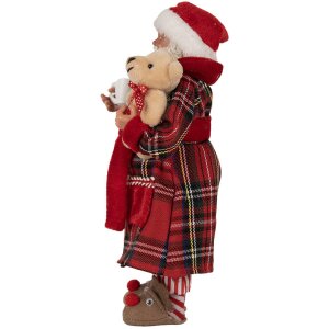 Clayre & Eef 65589 Décoration Père Noël rouge blanc 16x10x27 cm