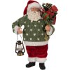 Clayre & Eef 65592 Père Noël figurine décorative 17x11x27 cm Vert Rouge Textile