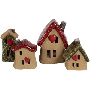 Clayre & Eef 6CE1778 Décoration Maison Marron Rouge Céramique 7x6x8 cm