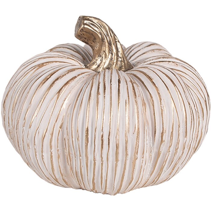 Clayre & Eef 6CE1801 Décor Potiron Doré Blanc Ø 16x13 cm Céramique