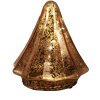 Clayre & Eef 6GL4570KO Sapin de Noël LED verre Ø 14x16 cm cuivre look vintage