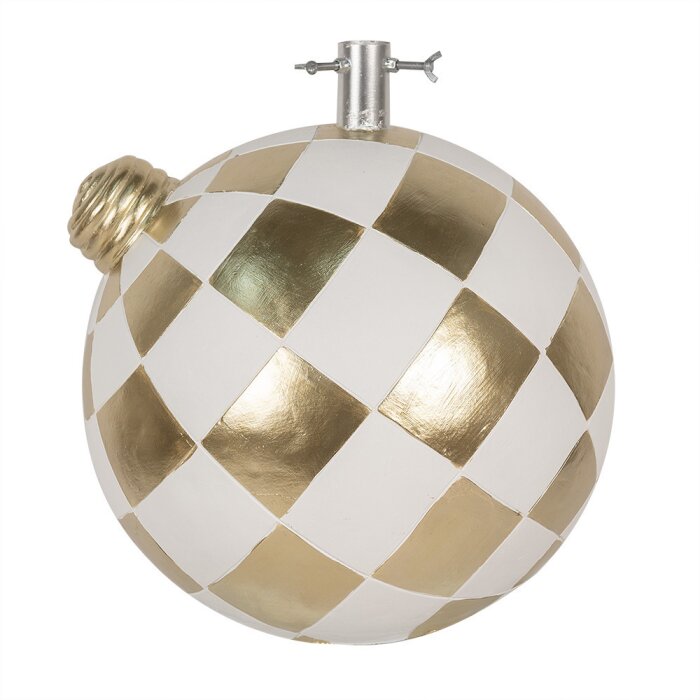 Clayre & Eef 6MG0053 Support pour sapin de Noël blanc or 42x42x44 cm