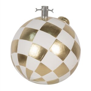 Clayre & Eef 6MG0053 Support pour sapin de Noël blanc or 42x42x44 cm