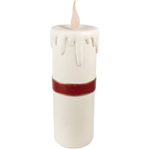 Clayre & Eef 6PR4237 Bougie décorative LED blanc rouge 18x20x56 cm 3xAA