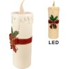 Clayre & Eef 6PR4237 Bougie décorative LED blanc rouge 18x20x56 cm 3xAA