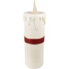 Clayre & Eef 6PR4237 Bougie décorative LED blanc rouge 18x20x56 cm 3xAA