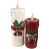 Clayre & Eef 6PR4237 Bougie décorative LED blanc rouge 18x20x56 cm 3xAA