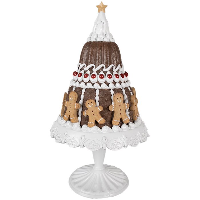 Clayre & Eef 6PR4247 Deko Torte pain dépices Ø 29x52 cm brun blanc style rustique