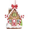 Clayre & Eef 6PR4254 Pendentif de Noël maison en pain dépices brun blanc 7x5x9 cm