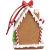 Clayre & Eef 6PR4254 Pendentif de Noël maison en pain dépices brun blanc 7x5x9 cm