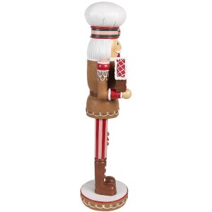 Clayre & Eef 6PR4257 Décoration de Noël Casse-Noisette Marron Rouge 13x12x46 cm Polyrésine
