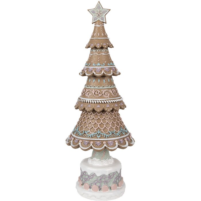 Clayre & Eef 6PR4324 Arbre de Noël décoratif brun rose Ø 16x42 cm style rustique