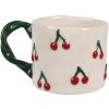 Clayre & Eef 6CEMU0149 Tasse Cerises Beige Rouge Céramique 200 ml 13x9x7 cm