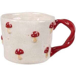 Clayre & Eef 6CEMU0151 Gobelet Ailante Beige Rouge...