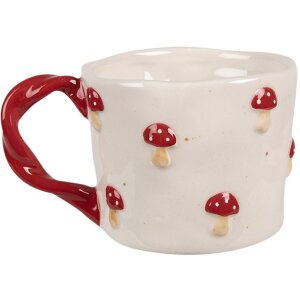 Clayre & Eef 6CEMU0151 Gobelet Ailante Beige Rouge...