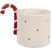 Clayre & Eef 6CEMU0153 Gobelet Beige Rouge Céramique 325 ml style campagnard 14x9x10 cm