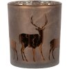 Clayre & Eef 6GL4661 Bougeoir Motif Cerf Marron Ø 9x10 cm Verre