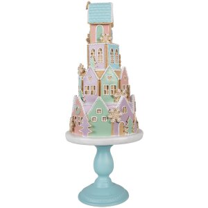 Clayre & Eef 5PR0136 Déco Maison pastel bleu rose Ø 24x59 cm Polyrésine