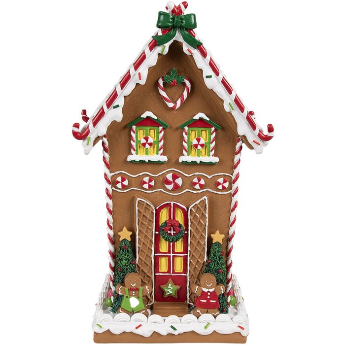 Clayre & Eef 6PR4251 Maison en pain dépices Décoration Marron Blanc 18x14x31 cm