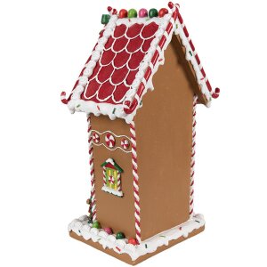 Clayre & Eef 6PR4251 Maison en pain dépices Décoration Marron Blanc 18x14x31 cm