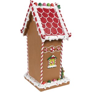 Clayre & Eef 6PR4251 Maison en pain dépices Décoration Marron Blanc 18x14x31 cm
