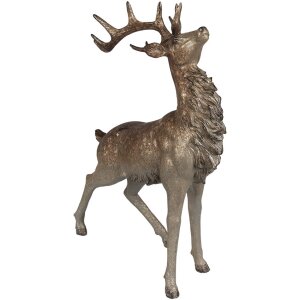Clayre & Eef 6PR4294 Décoration Cerf brun doré 33x16x42 cm