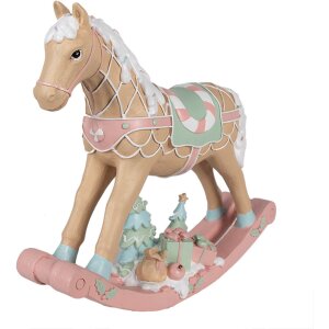 Clayre & Eef 6PR4260 Deko Cheval à bascule Beige 41x10x37 cm Polyresin Landhaus