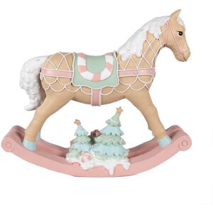 Clayre & Eef 6PR4260 Deko Cheval à bascule Beige 41x10x37 cm Polyresin Landhaus