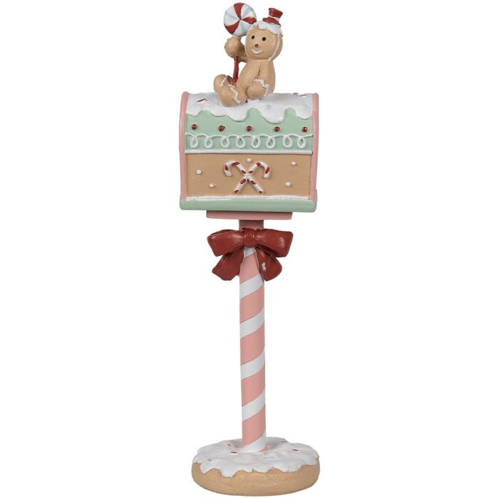 Clayre & Eef 6PR4265 Décoration de Noël Boîte aux lettres rose 11x10x36 cm Polyrésine