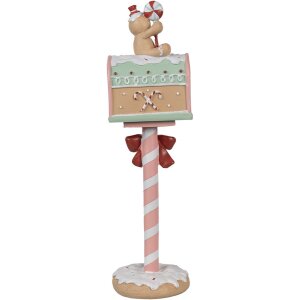 Clayre & Eef 6PR4265 Décoration de Noël Boîte aux lettres rose 11x10x36 cm Polyrésine