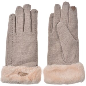 Juleeze JZGL0090BE Gants beige avec fourrure...