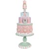 Clayre & Eef 6PR4261 Décoration Gâteau Ø 17x42 cm Rose Polyrésine style rustique