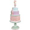 Clayre & Eef 6PR4261 Décoration Gâteau Ø 17x42 cm Rose Polyrésine style rustique