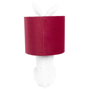 Clayre & Eef 6LMC0099WVBU Lampe de table Lapin Blanc Rouge Ø 20x43 cm E27 60W